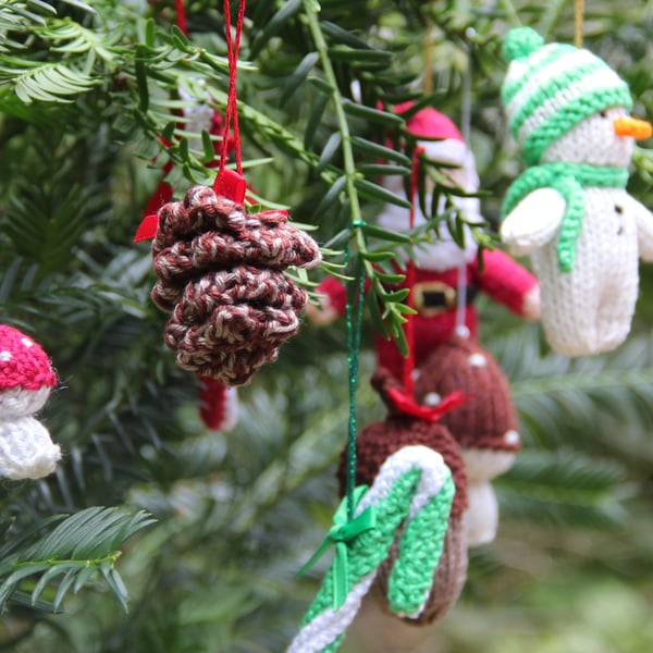 Set of Nine Hand Knitted Small Decorations