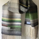Ecclesall Woods Handwoven Herringbone Lambswool Scarf, Green