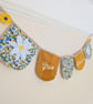 Handmade Floral Nursery Bunting – "Grow" Fabric Garland, Perfect New Baby Gift