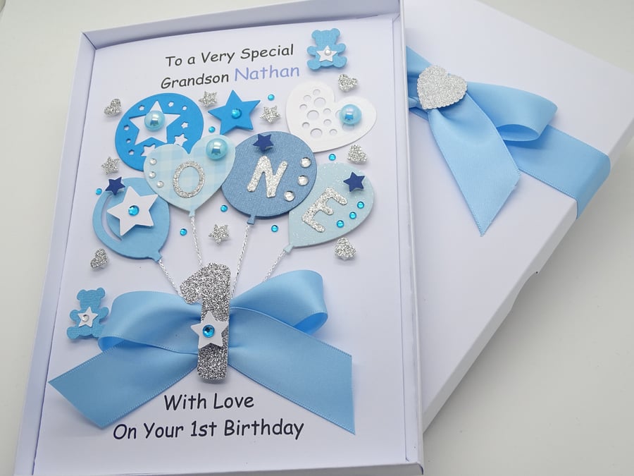 HANDMADE Personalised Birthday Card Luxury 1st 2nd 3rd 4th 5th 6th Boy Son T488