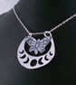 Sterling Silver Moon Moth Necklace (SKU060525) - Image 8
