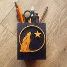 Moongazing Hare Wooden Pen Pot, Desk TIdy, Storage 