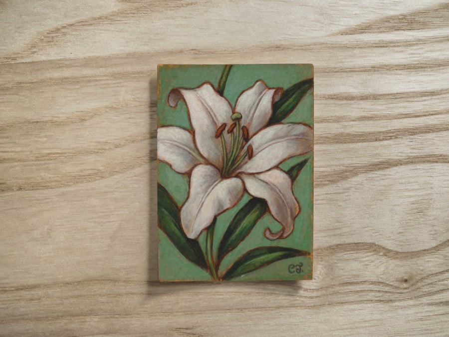 Original Lily ACEO Gouache Painting