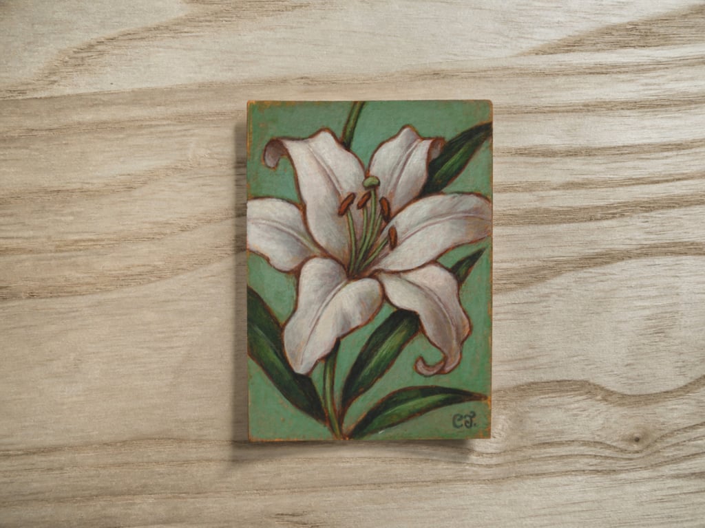 Original Lily ACEO Gouache Painting