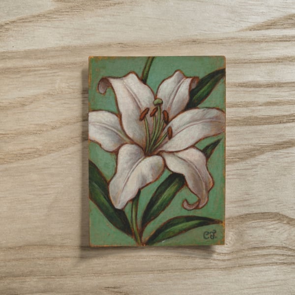 Original Lily ACEO Gouache Painting