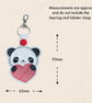 Kawaii Panda Keyring - Embroidered Heart-Hugging Bag Charm - Image 4