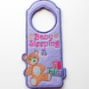 'Baby sleeping' door hanger