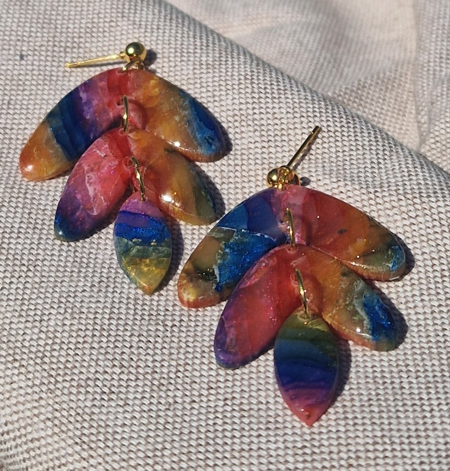 Polymer Clay Earrings: Spectrum