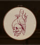 Dark Crow Skull Cross Stitch Pattern PDF, Gothic Bird Embroidery Chart, - Image 2