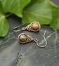 Copper Wire Wrapped Unakite Earrings - Image 3