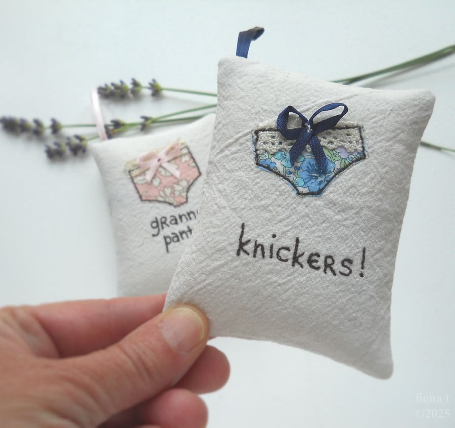 freehand embroidered lavender bag sachet hanging decoration 