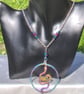 Large Serpent Pendant Necklace - pinks blues - Image 3