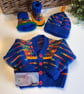 Hand Knitted Designer Baby Cardigan, Booties,  Hat Gift Set 0-3 months  - Image 3