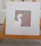 Egret mini linoprint reduction  - Image 1