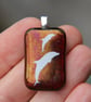 Red irid dolphin glass pendant, fused glass pendant, dolphin pendant,F35 - Image 6