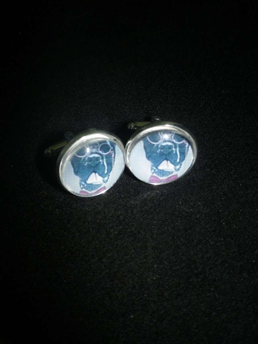 Posh Dog cufflinks,  free shipping, gift wrapped, brilliant image, Ref 1234