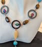 Chalk Turquoise, Tigers Eye & Hematite Non-tarnish Copper Necklace - Folksy