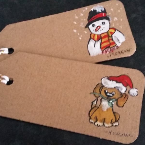 PERSONALISED HAND PAINTED CHRISTMAS TAGS