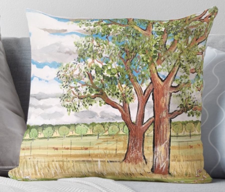 Throw Cushion Featuring The Painting 'The Answer Is Blowing In The Wind’