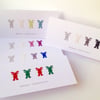 Christmas Cards Pk of 5,'Rudolph Sparkles',Handmade Xmas Cards,