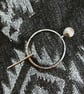 Copper Shawl Pin with Floral Patterned and Antiqued Finish