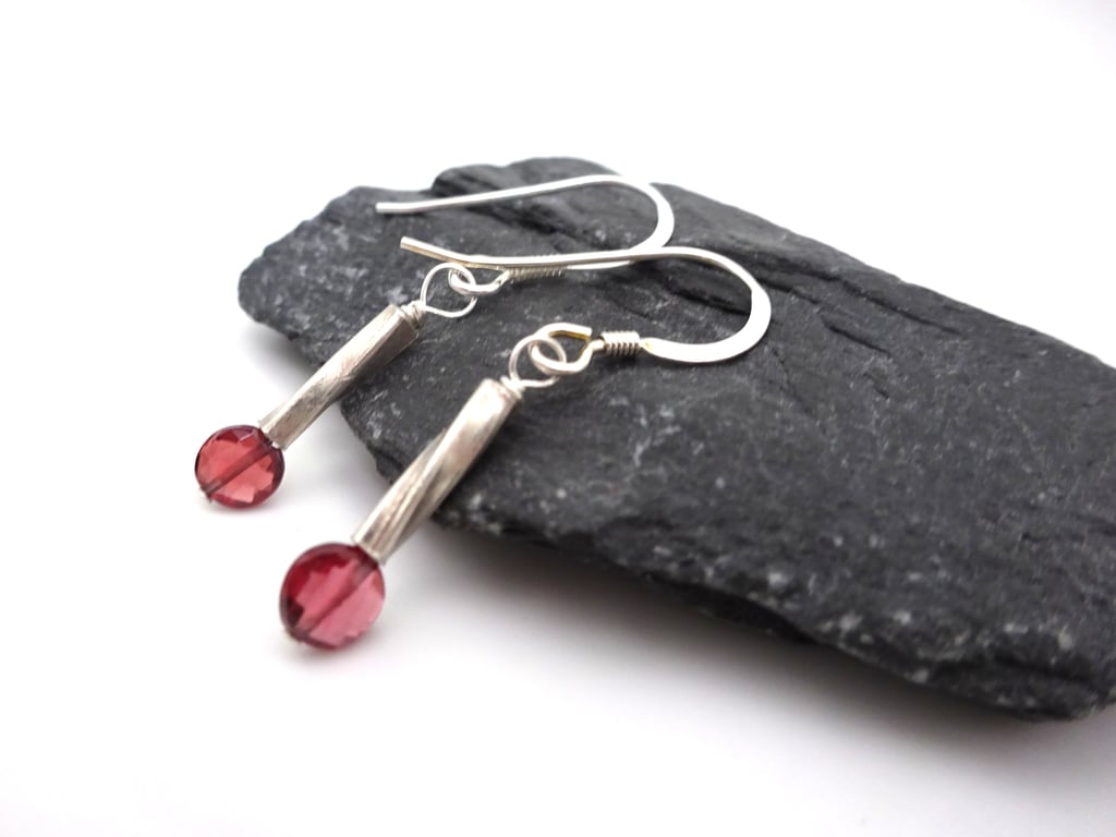 garnet gemstone earrings
