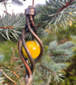 Hand Forged Magical Basket Twist Christmas Iron and Glass Tree Baubles Ornaments