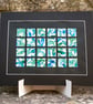Original abstract monoprint paper collage green and blue - FOD4 - Image 1