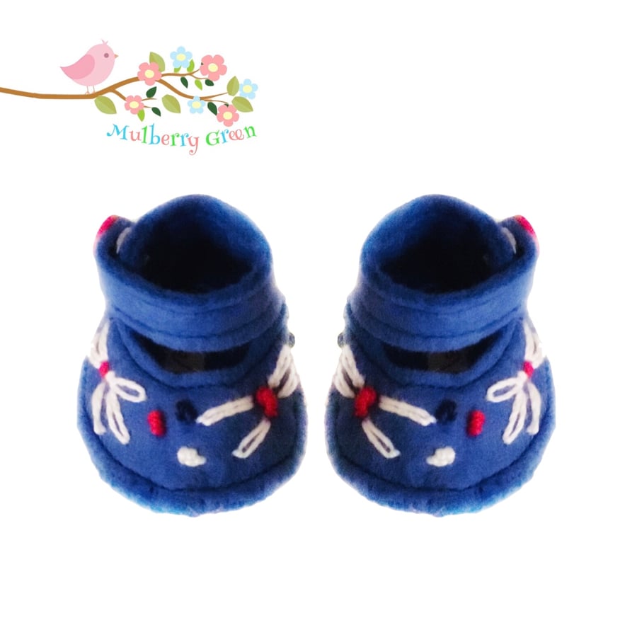 Reserved for Sue - Blue Embroidered Shoes