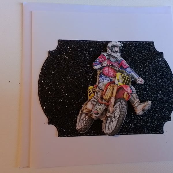 Scrambling bike card. Any occasion card. Motor bike. CC825