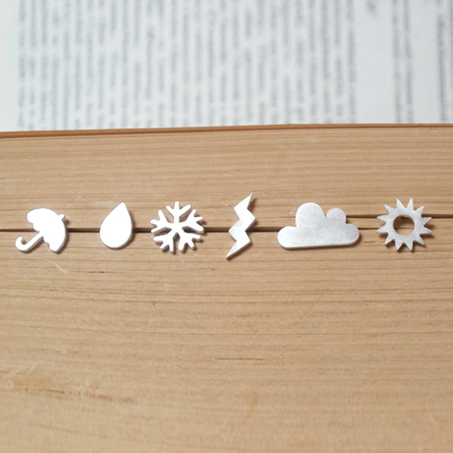 weather forecast ear studs (1 pair), handmade 