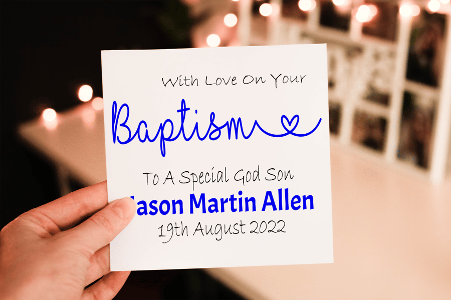 God Son Baptism Card, Congratulations for Baptism, Baptism Card, Christening