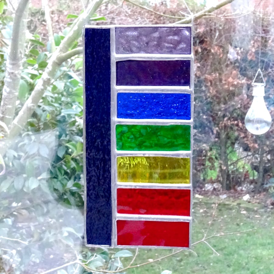 Stained Glass Rainbow Panel Suncatcher