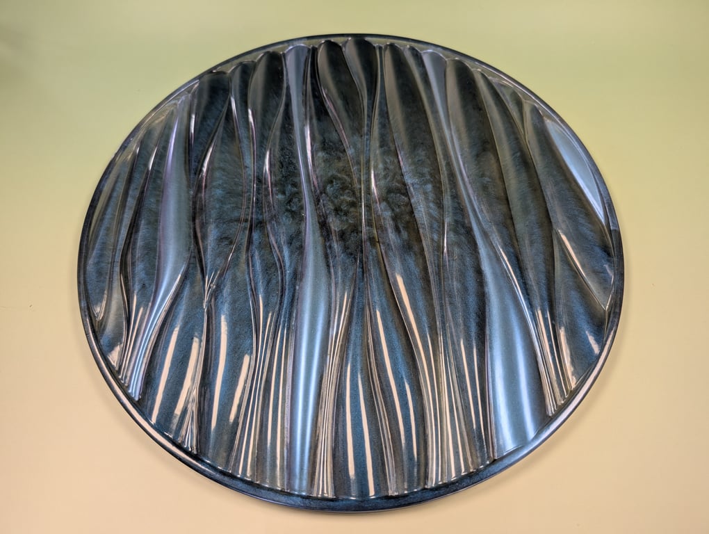 Large Resin Wave Tray – Deep Blue Ocean Effect with Food Safe Finish