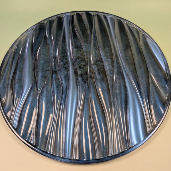 Large Resin Wave Tray – Deep Blue Ocean Effect with Food Safe Finish