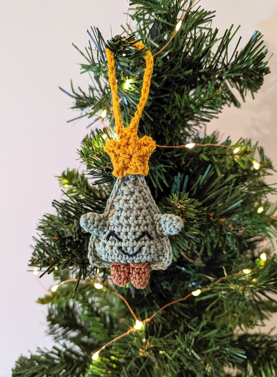 Crochet christmas tree decoration, novelty bauble, fun gift, secret santa