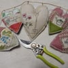 Gardening patchwork hearts - 58 cm - Bunting, wall hanging