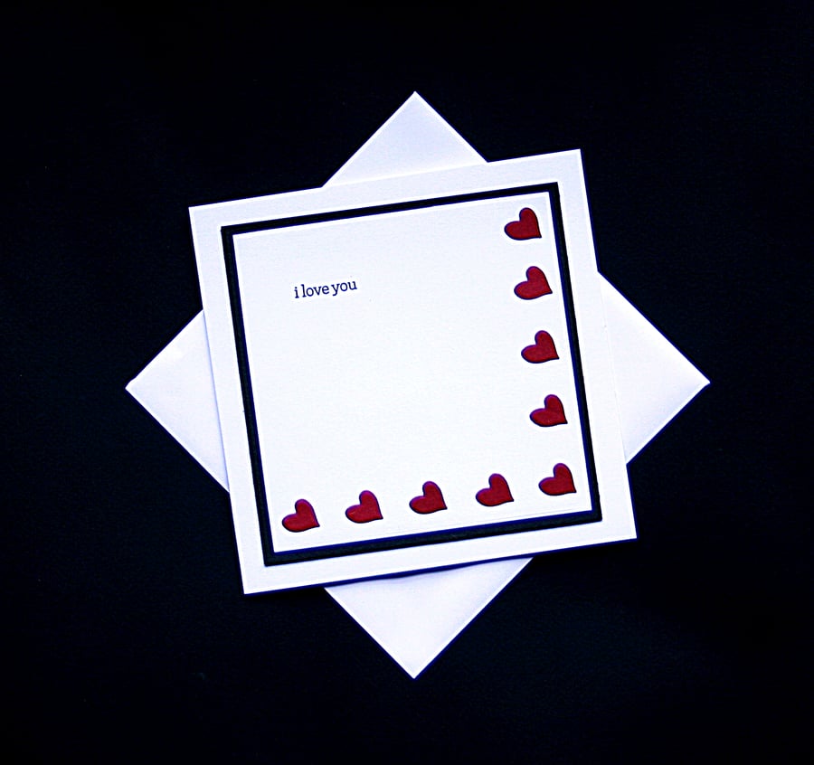 I Love You - Handcrafted Valentines or Anniversary Card - dr16-0076