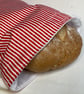 Bread bag. Medium or large size, reusable and washable. Red stripes. - Image 3