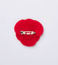 Red poppy flower brooch - Image 2