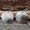 Hammered Disc Drop Earrings