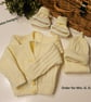 Two Pale Lemon Newborn Cardigan Gift Sets 