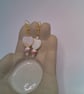 Ceramic Bead and Crystal Necklace with a Double Sided Heart Pendant and Earrings - Image 3