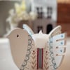 Hand Painted White Wooden Bird
