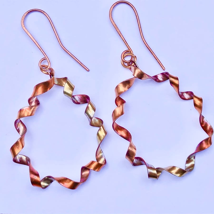 Twisted copper earrings