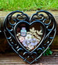 Gothic Heart Wall Art Frame Emo Alternative Home Decor Spooky Witch Floral 
