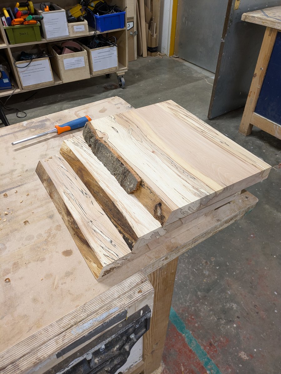 Large unique spalted beech English hardwood chopping, cutting serving boards