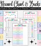 Editable Kids reward bucks and chart, Mom bucks chart, Digital Download