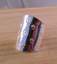 Upcycled Sterling Silver Paw Stamped Spoon Bowl Adjustable Ring