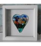 Flower Garden Heart in Box Frame Fused Glass Picture 010  - Image 1
